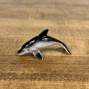 DOLPHIN Vintage Miniature Bone China Figurine Japan Marine 2.5"